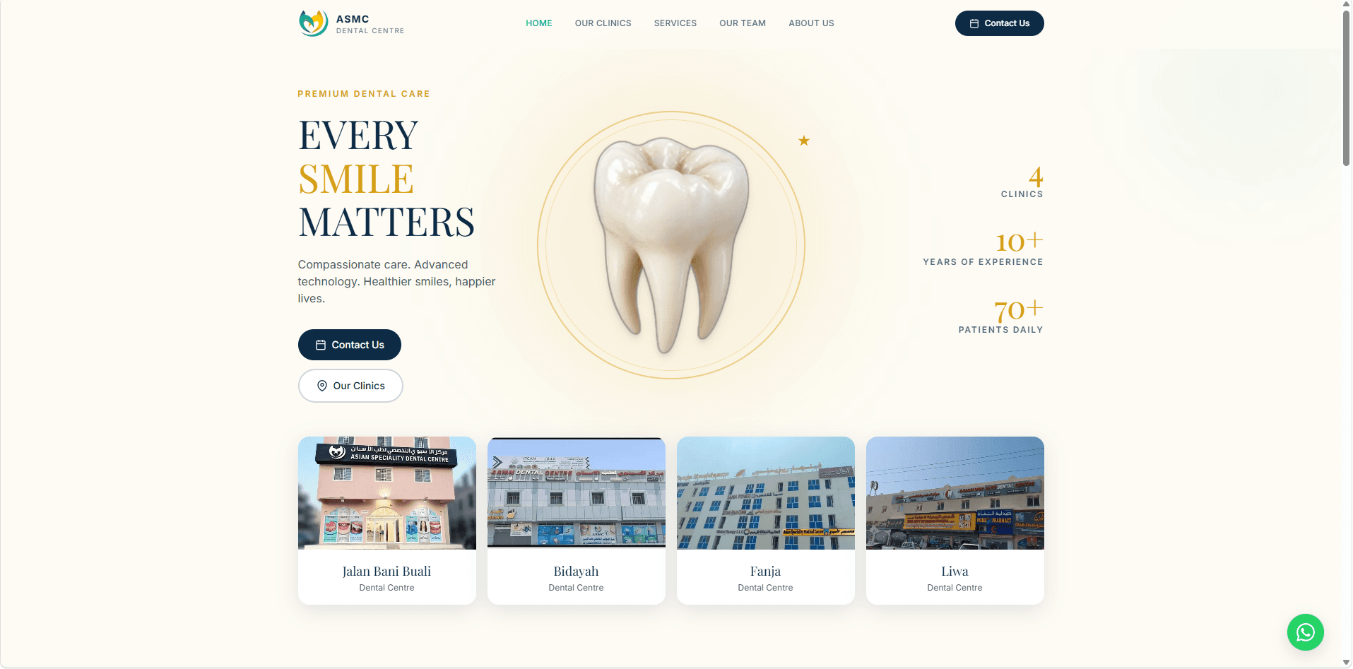 Dental clinic website design by TrustNova